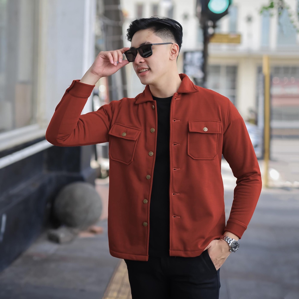 BROGUY JAKET PRIA TRUCKER-TERRACOTTA