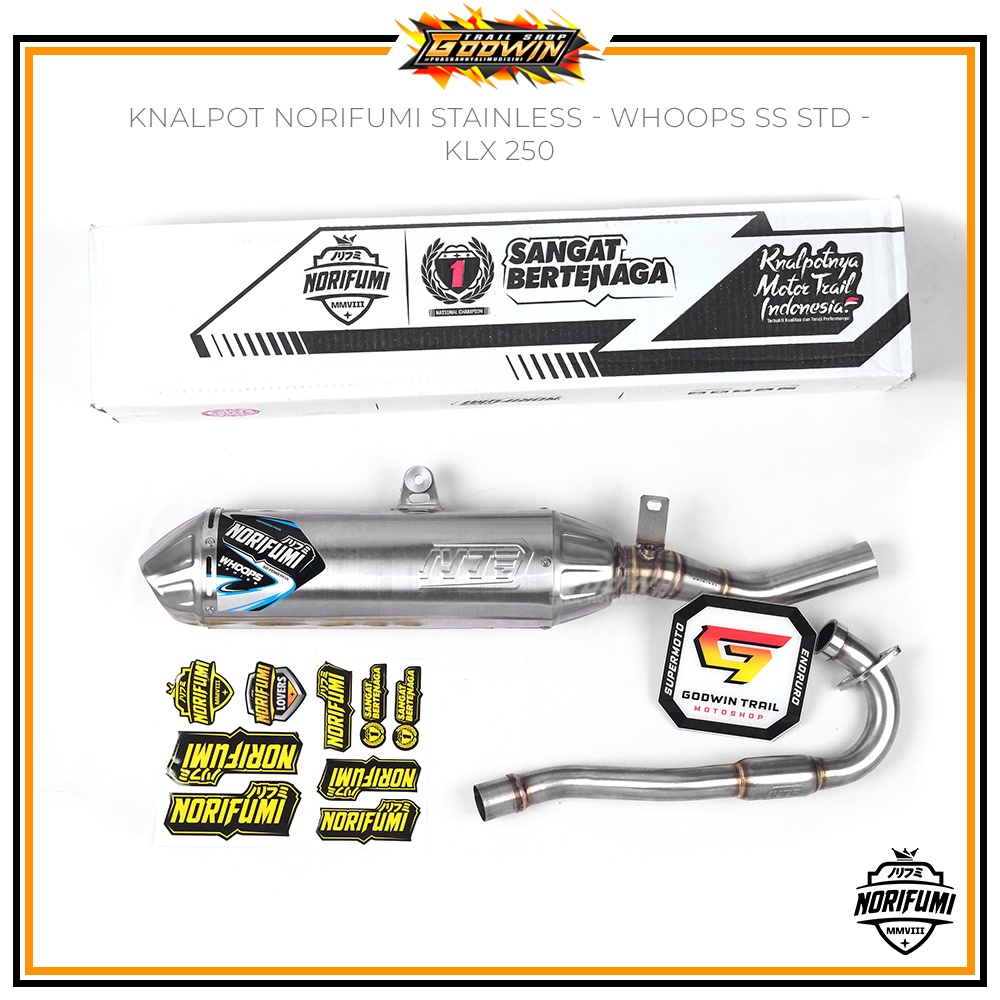 Knalpot Original Norifumi Stinless Standart Kompetisi GTR WHOOPS KLX 230 KLX230R KLX250 CRF 150 L 250 RALLY BIGFOOT DTRACKER NEW WR 155