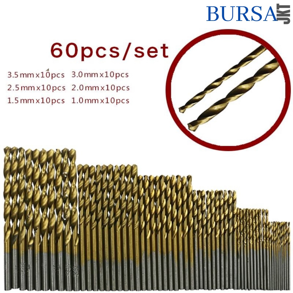 MATA BOR BESI HSS STEEL TITANIUM TWIST DRILL SET