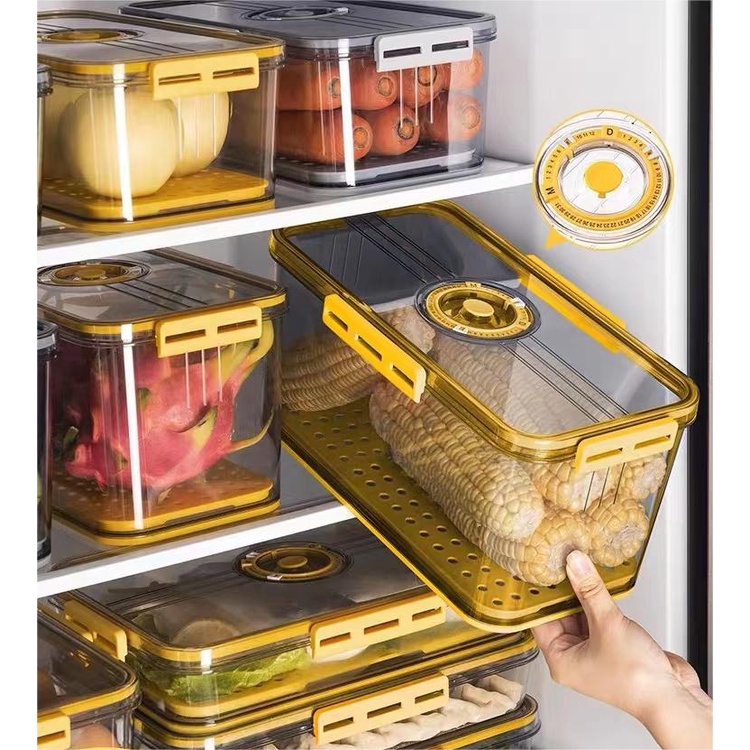UPHOME Food Container Kulkas / Tempat Sayuran Di Kulkas / Kotak Penyimpanan Kulkas Premium Dengan Filter Untuk Waktu Penyimpanan Yang Dapat Disesuaikan (Tupperware Promo)