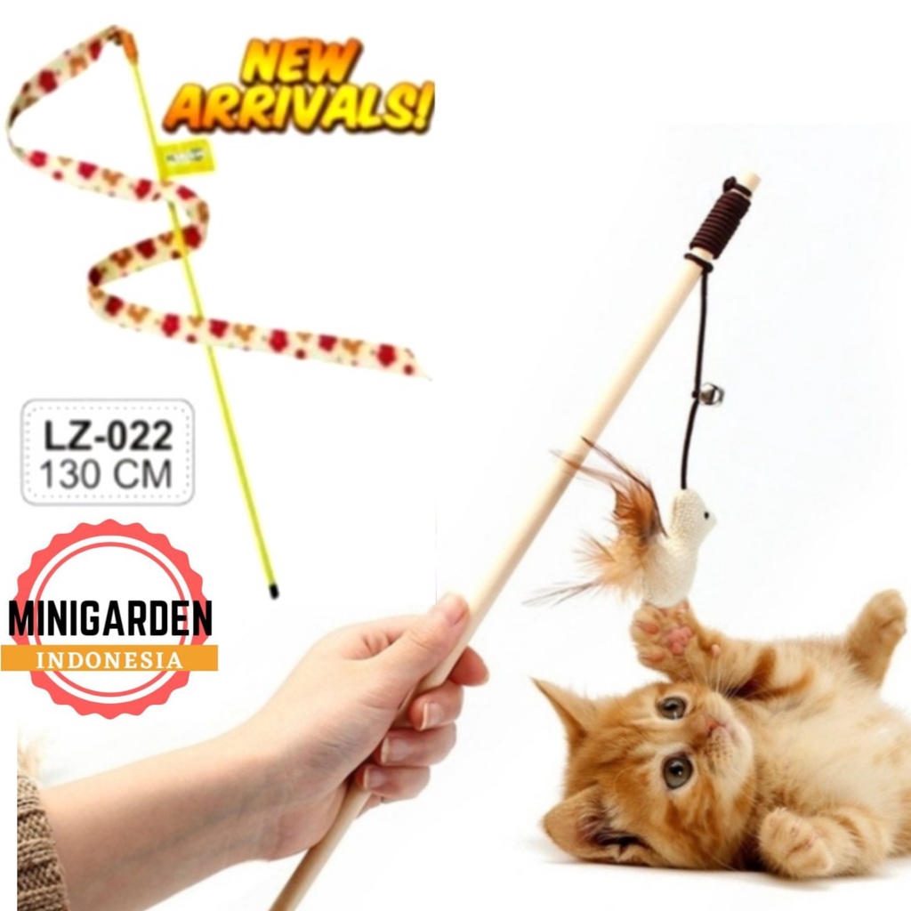 TONGKAT KUCING LZ 022 cat teaser stik bulu stick mainan kucing interaktif 130cm