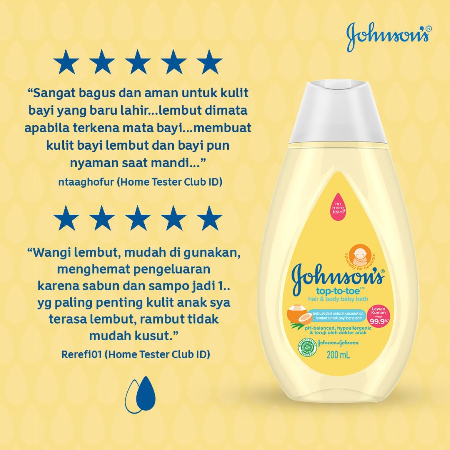 Johnsons Hair &amp; Body Baby Bath [200 mL] | Top to Toe | Bedtime