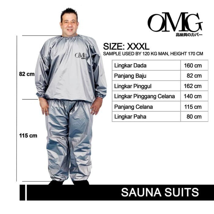 Baju Sauna Suit OMG Jaket Celana Olah Raga Pria Wanita Best Quality