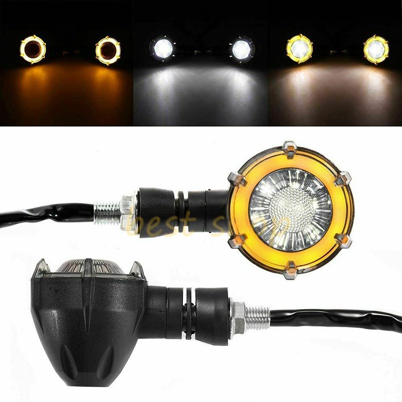 2 Pcs Lampu Sein LED Bentuk Bulat Untuk Modifikasi Motor