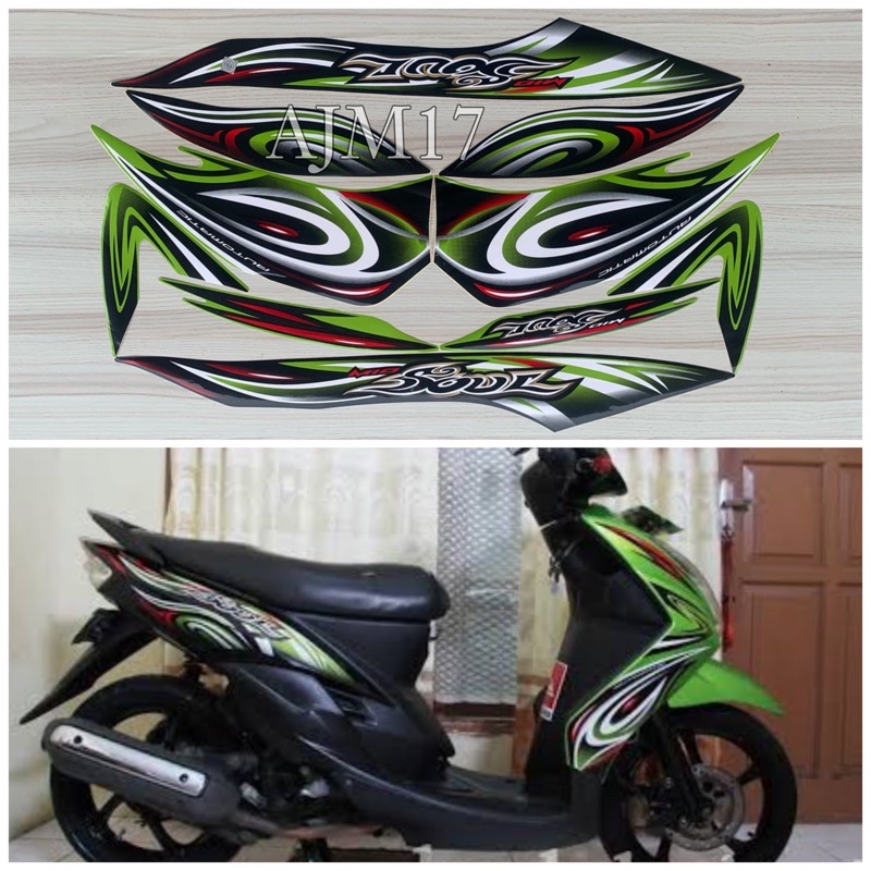 STIKER STRIPING MOTOR MIO SOUL 2008 HIJAU