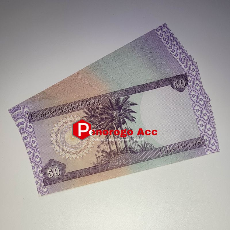 (GRESS/BARU) Uang kuno asing 50 Dinar Irak Central Bank of Iraq uang lama Negara Irak