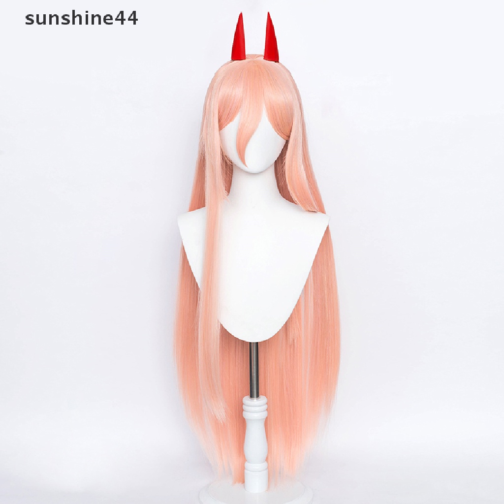 Sunshine Wig / Rambut Palsu Sintetis Panjang Model Anime Chain Man Makima Power Warna Oranye / Pink Untuk Cosplay