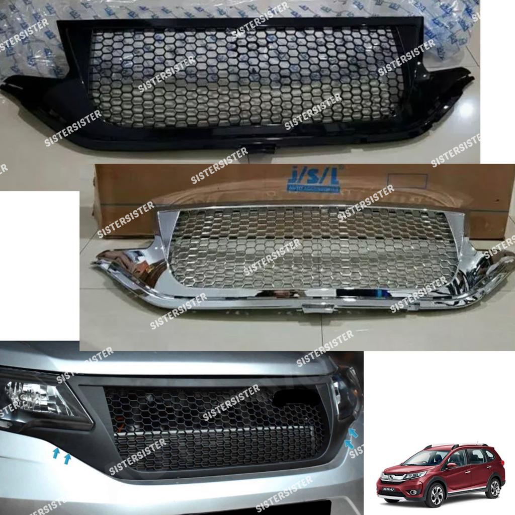 Grill Bumper Depan Mobil BRV BR-V 2016 2021 Activo Hitam Chrome