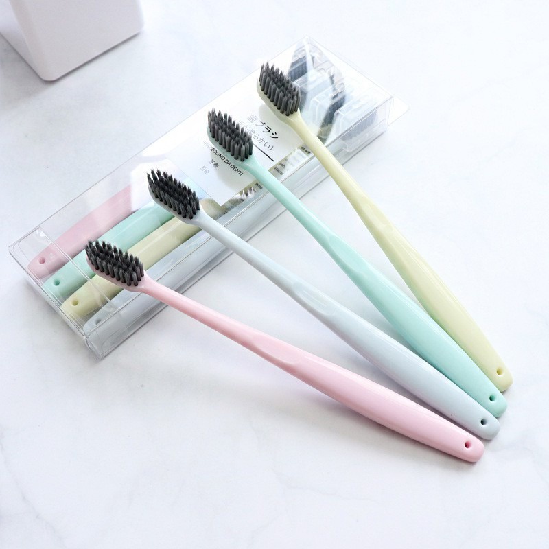 Sikat Gigi Dewasa YS-2 1 SET 4PCS Tavel Toothbrush Double Care Sensitive Soft-Sweet Bee Sikat Gigi charcoal toothbrush economy travel portable