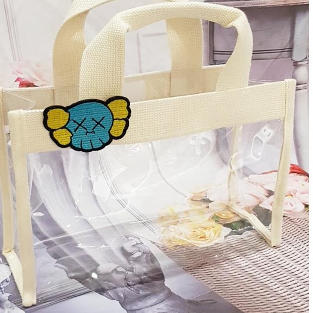 Tas Tote PVC Mika Transparant Fashion - Hitam, Resleting