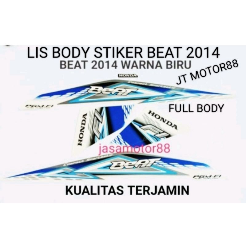 LIS BODY STIKER BEAT FI  2014 WARNA BIRU PUTIH