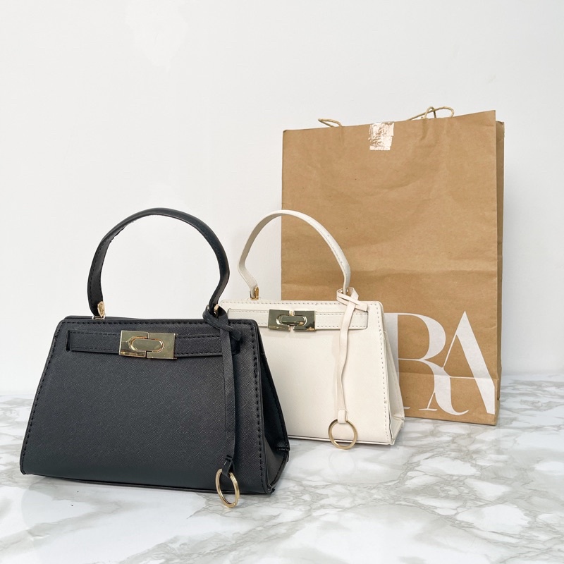 Tas Selempang Wanita Obelia Handbag Turn Lock Kulit Sintetis Berkualitas Import Kekinian RZ Bag