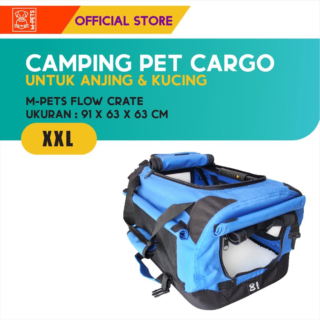 M-Pets Flow Crate Camping Pet Cargo XXL / Kandang Travel Rangka Besi