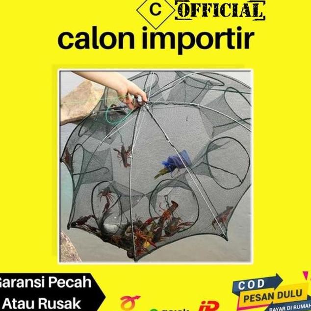 Jaring Perangkap Jebakan Ikan Pukat Ranjau Udang Model Payung