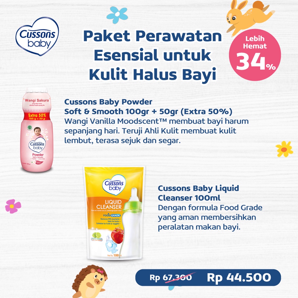 Cussons Baby Complete Essential Pack (Blue or Pink) - Paket Sabun Bayi