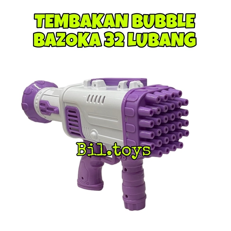 MAINAN BUBBLE GUN BAZOKA TEMBAKAN GELEMBUNG 25 LUBANG &amp; 32 LUBANG BUBBLE ROCKET LAINCHER