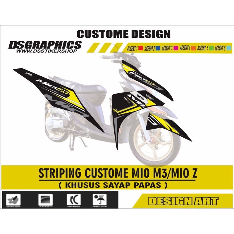 SEMI DECAL STICKER STRIPING YAMAHA MIO M3/MIO Z RACING TERBARU