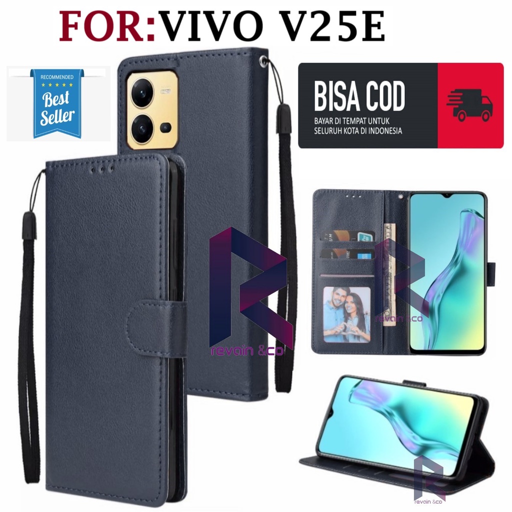 VIVO V25E CASE FLIP WALLET LEATHER KULIT PREMIUM SARUNG BUKA TUTUP FLIP CASE VIVO V25E