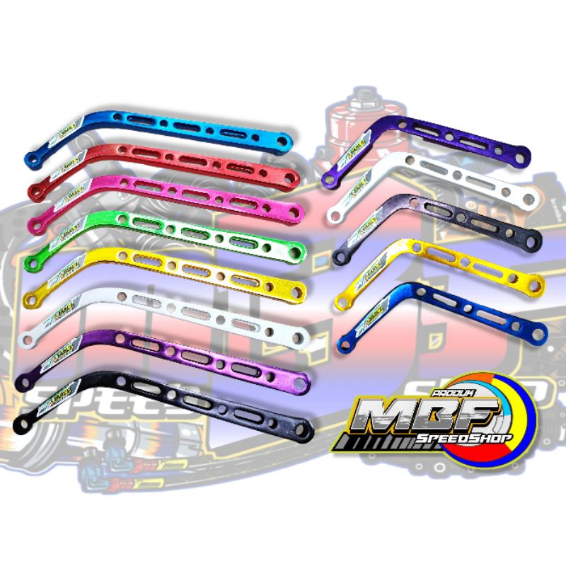 Pangkon knalpot L breket knalpot C almunium cnc motif coak panjang 24cm dari lubang ke lubang