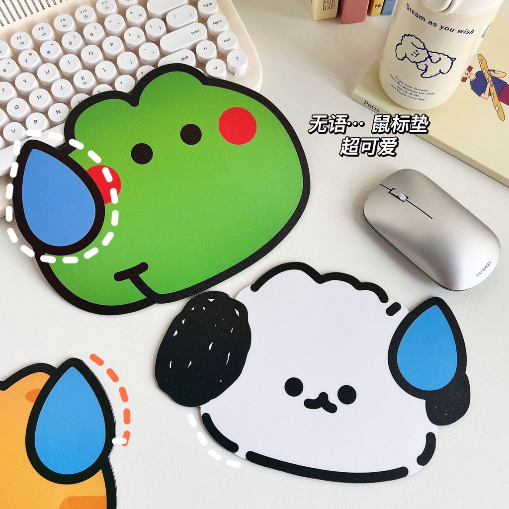 Cartoon White/Brown Dog Non-slip Computer Mice Pad Mousepad