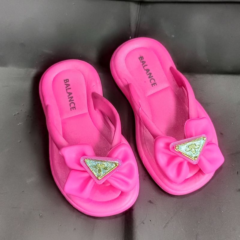 Sandal Balance anak perempuan terbaru Sandal import motif bunga piramida Sendal karet anak trendy