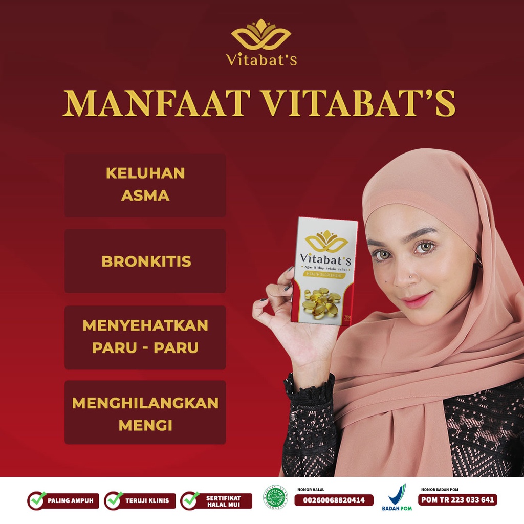 Obat Asma VITABATS Herbal Sesak Nafas Batuk Sembuh Tanpa Efek Samping Tradisional Paling Ampuh Obat Paru Paru Bronkitis Sinusitis TBC