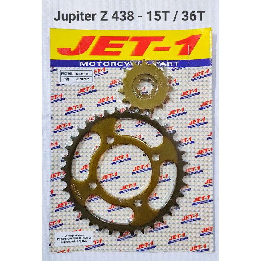 GEAR GIR SET DEPAN BELAKANG JET-1 JUPITER Z / RX KING / SHOGUN