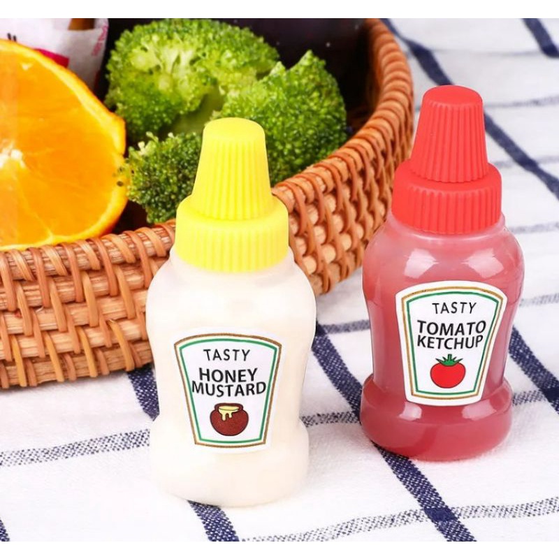 Botol Saos Mini Bento Anak - 2 Botol Mini Tempat Saus Kecap Mayo Kotak Bekal Lunchbox KIds