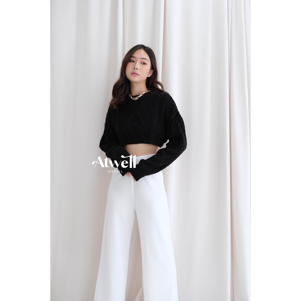 Beatrice Cable Knit Crop Sweater