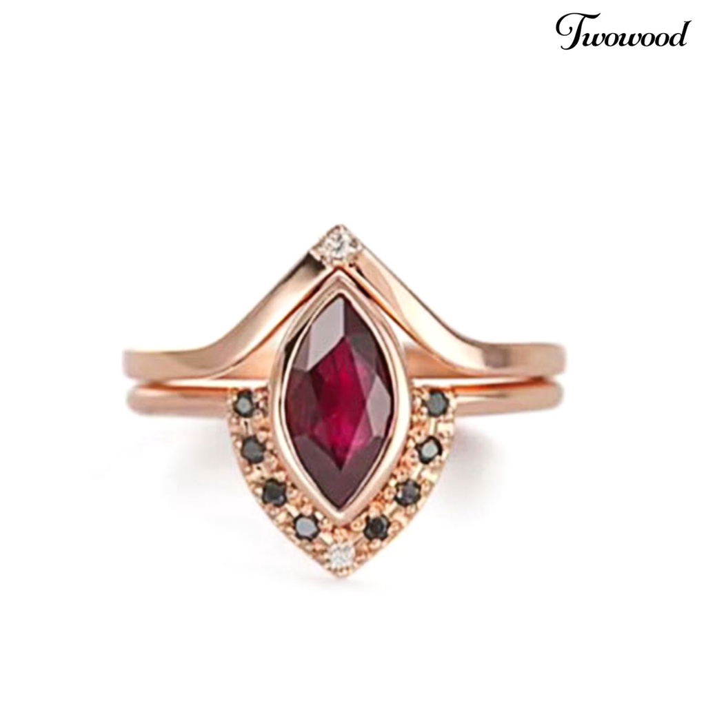 Cincin Knuckle Berlian Imitasi Warna Merah Gaya Vintage Klasik Untuk Wanita