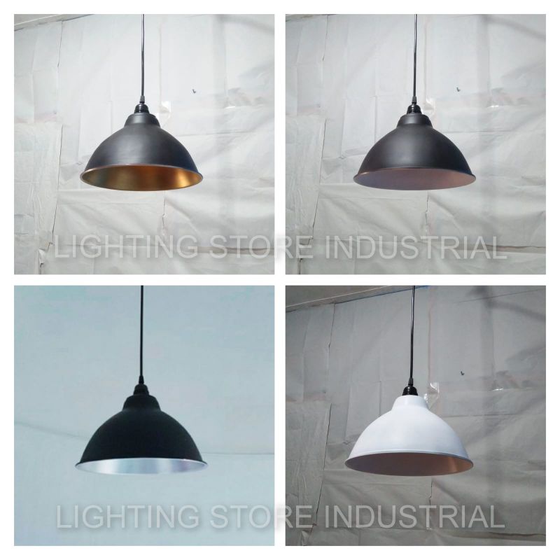 Kap lampu gantung barbershop, caffe, resto industrial alumunium indoor outdoor