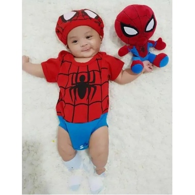 Baju Jumper Bayi Baby Kostum Karakter Spiderman Lucu Perempuan Laki Laki