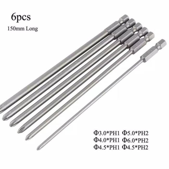 Set 6Pcs Mata Obeng Magnetik panjang 150mm