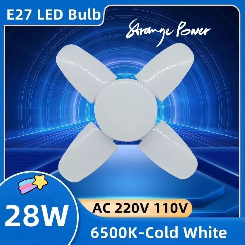 Lampu Bohlam Led Mini E27 28W /6500K Folding Blade Bulb Super Terang