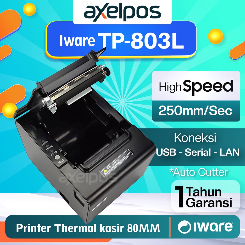 PRINTER KASIR THERMAL 80MM IWARE TM-803L USB - LAN SETARA EPSON TM T82