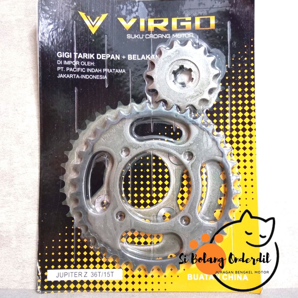 GIR DEPAN BELAKANG MURAH JUPITER Z (36T/15T) GEAR SET DEPAN + BELAKANG MURAH JUPITER Z (36T/15T) VIRGO