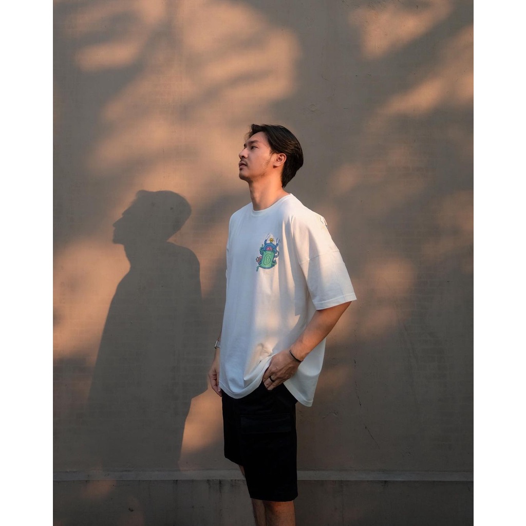 PEANUT STAIN - Time Machine Ivory Wide Shoulder Oversized Tshirt