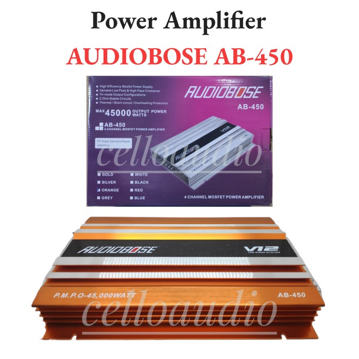 Power Amplifier Power Amplifier 4 Channel Audiobose Ab-450 Audio Mobil Ab 450