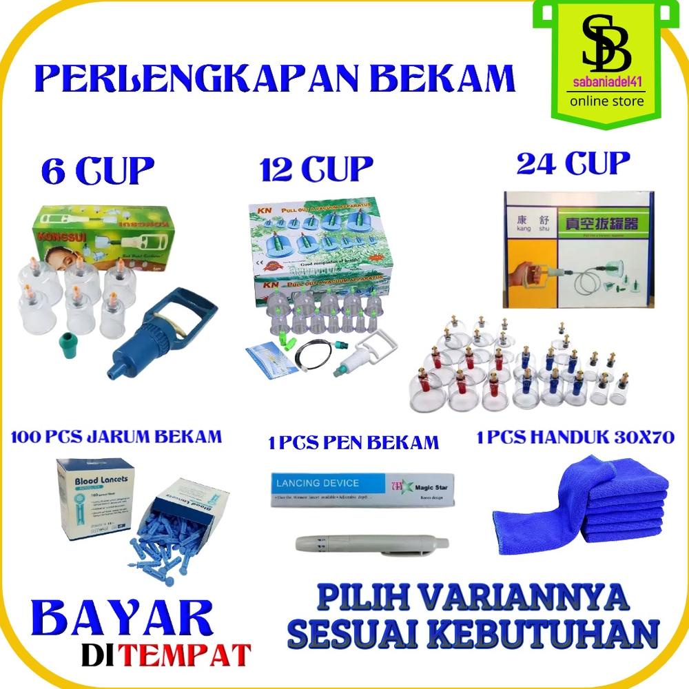 PRODUK- TERAPI ALAT BEKAM LENGKAP ISI 6 KOP BEKAM + JARUM & PEN BEKAM SEDOT DARAH KOTOR USIR MASUK A