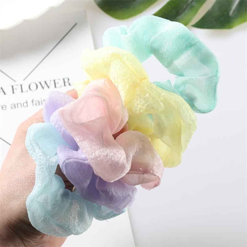 SCRUNCHIE JEPANG SATIN - Warna Mermaid Metalik Gliter - Kuncir Ikat Rambut Scrunchie PREMIUM