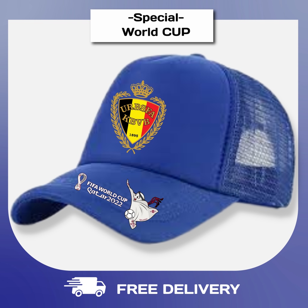 World Cup Qatar 2022 Belgium Football Team | Snapback Caps Trucker Hats Topi Jaring Timnas Belgia Pi