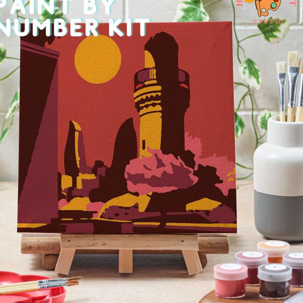 

Paint by number lukisan bangunan city versi 1 canvas 20x20 cm - city02, 15x15cm