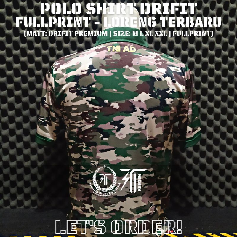 Polo Shirt Full Drifit Loreng NKRI - Kaos Loreng TNI AD Terbaru