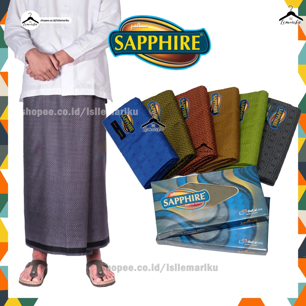 Sarung Sapphire Tenun Motif Granada - Sarung Pria Uk Dewasa