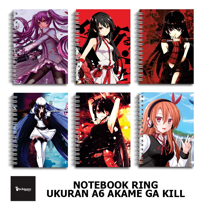

(BELI 6 DAPAT GRATIS 1) Notebook Buku Diary Buku Catatan Ring Spiral A6 60 Lembar Tema Akame Ga Kill Part 2