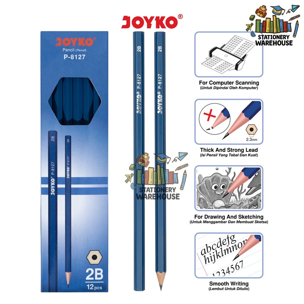 

Pencil Pensil Joyko P-8127 2B 1 Box 12 Pcs