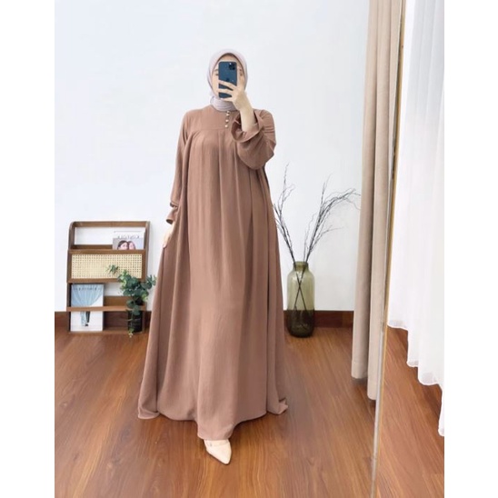 (MGA) GAMIS ASYFA DAILY BUSUI DRESS CRINCLE AIRFLOW