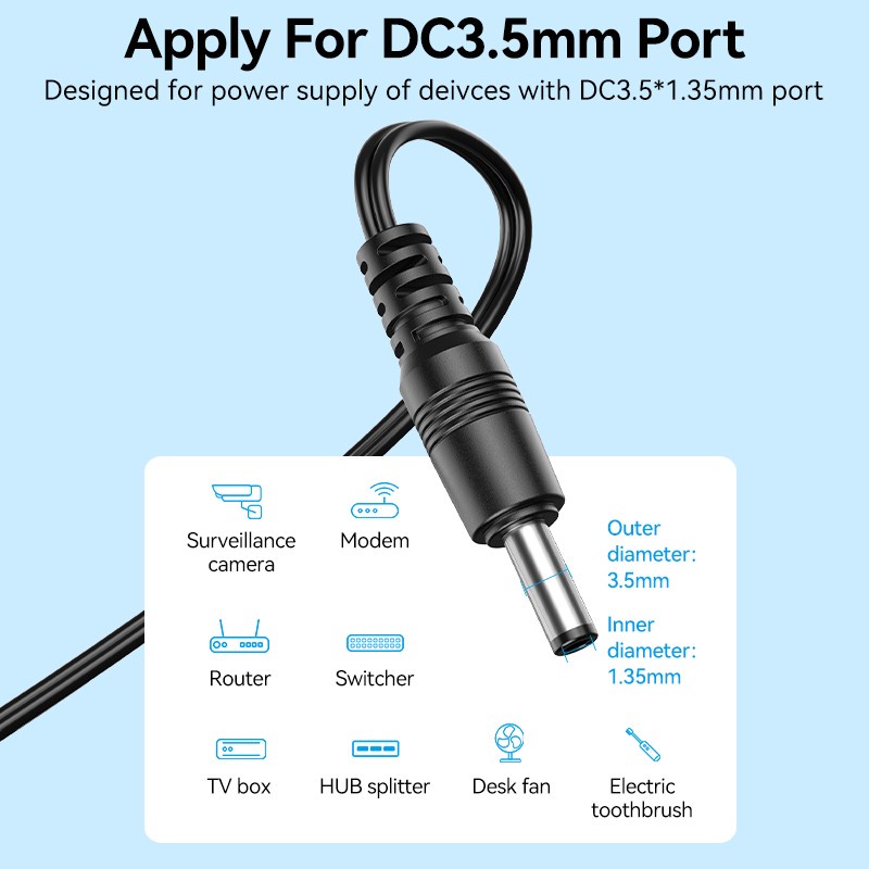 Vention Adaptor ACDC 5V 1A 2A Power Supply Adapter AC to DC to 3.5mm
