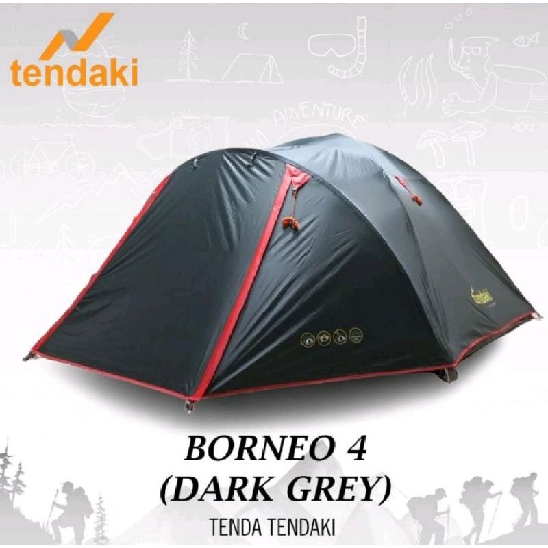 TENDA CAMPING BORNEO 4 TENDAKI KAPASITAS 4 ORANG