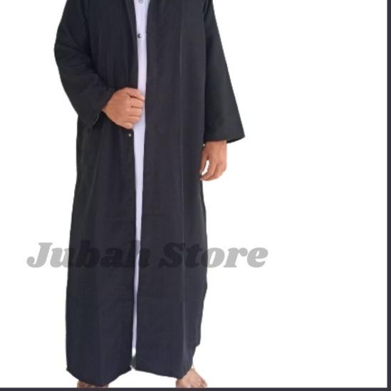 [] JUBAH BELAH / JUBAH LUARAN AL - HARBI / JUBAH HABIB / JUBAH PRIA - M, Hitam